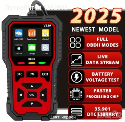 Диагностика скенер за автомобил OBD II
Нова, снимка 1