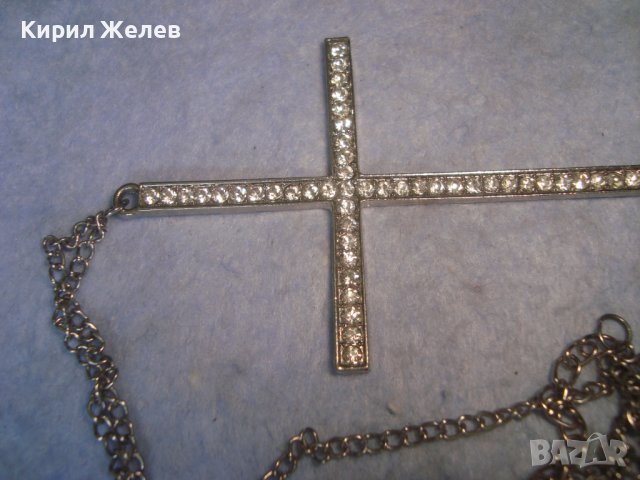 ПОСРЕБРЕН КРЪСТОВИДЕН МОДЕН АРТ МЕДАЛЬОН с КРИСТАЛИ и ВЕРИЖКА 31535, снимка 8 - Колиета, медальони, синджири - 36901755