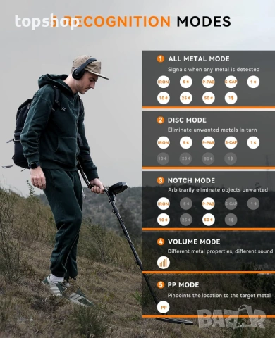Металотърсач SUNPOW OT-MD07 – DSP Чип, LCD Дисплей и 5 Режима, снимка 6 - Друга електроника - 53288706