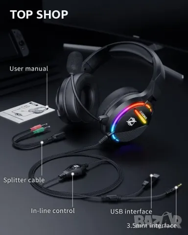 Нови Геймърски слушалки за PS4 PS5 PC Xbox Series X|S Xbox One Switch, снимка 7 - Слушалки и портативни колонки - 49444174