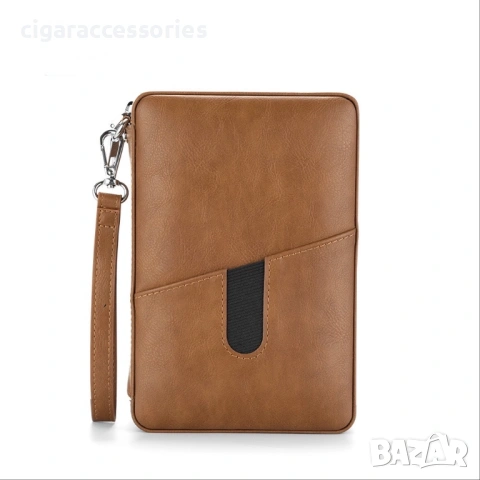 Преносим хумидор за 6 пури – естествена кожа, кедър, хигрометър, снимка 3 - Табакери - 54099056