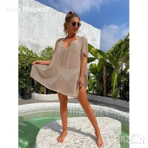 Мрежеста дамска плажна туника, универсален размер, снимка 11 - Туники - 49411549