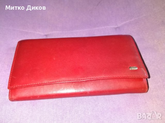 Марково портмоне Бонд 185х100мм естествена кожа винено