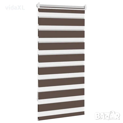 vidaXL Зебра щора 60,9x120 см Ширина на плата 56,7 см цвят кафе, снимка 4 - Щори - 56146371