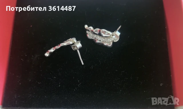 Сребърни обеци с камъчета