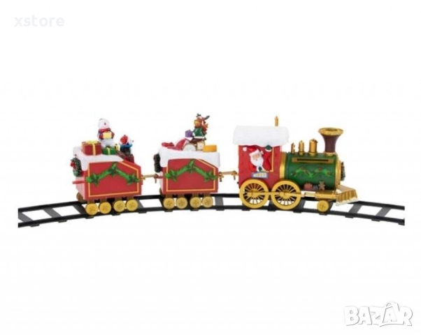 Светещо и музикално коледно влакче с релси, снимка 6 - Музикални играчки - 52796341