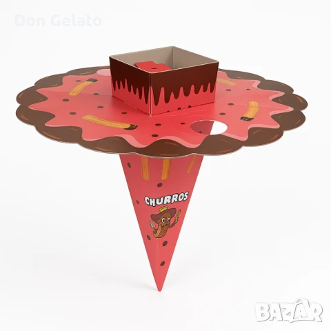 Кутия за чурос Сомбреро с място за сос, снимка 3 - Други - 51268224