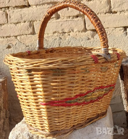 Голяма стара плетена кошница за пикник или село, снимка 6 - Други - 30182642
