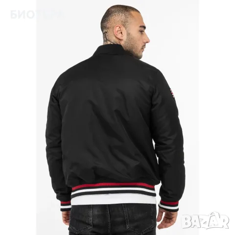 Оригинално мъжко яке LONSDALE бомбър XL – черно, ново, с етикети, снимка 2 - Якета - 51941394