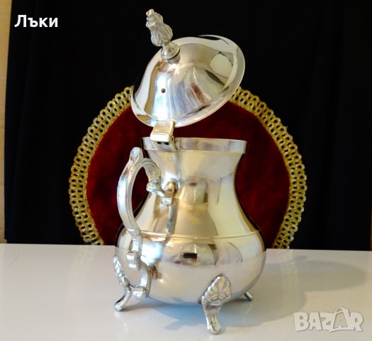 Посребрена бронзова кана,английска. , снимка 5 - Антикварни и старинни предмети - 34563119