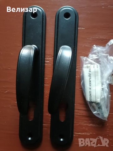 Дръжка за врата с шилд, Мирела 2 (90мм, черен цвят)