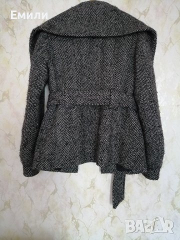 H&M дамско вълнено палто-яке с колан на талията р-р S (EU 36) , снимка 17 - Якета - 42879419