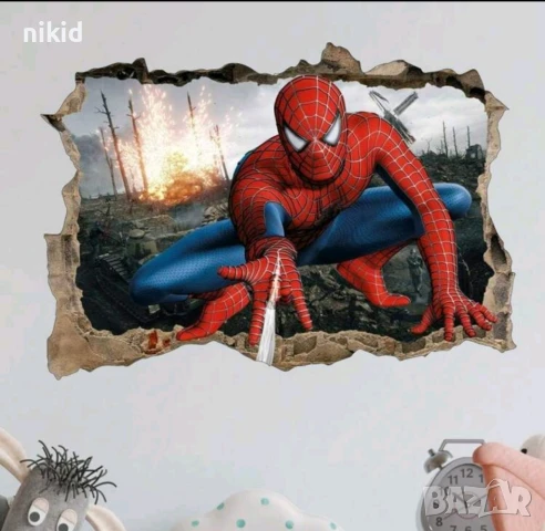 3 вида Спайдърмен Spiderman стикер постер лепенка за стена детска самозалепващ, снимка 5 - Други - 51375679
