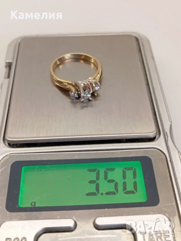 Златен пръстен с брилианти , снимка 9 - Пръстени - 54204934