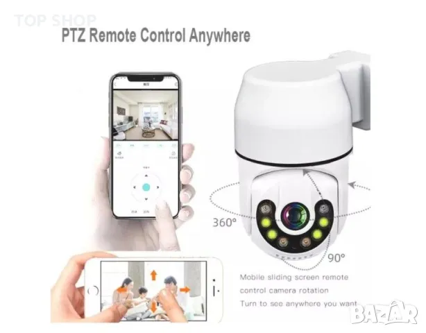 Wifi камера за видеонаблюдение Tnagora, FULL HD, Интериор / Екстериор, Панорама/Наклон 360 градуса,, снимка 3 - HD камери - 48853602