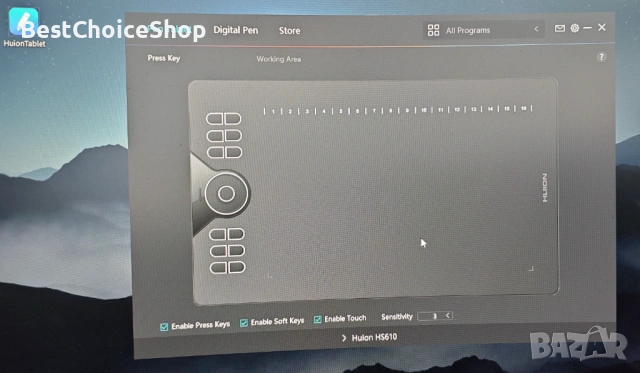 HUION Графичен Таблет 10x6.25 инча 8192 натиск на писалката 28 бързи клавиша, снимка 8 - Таблети - 54009196