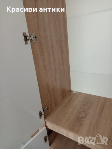 Нов гардероб бял гланц и дьб сонома, снимка 11 - Гардероби - 53210123