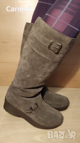 Италиански дамски ботуши от велур, снимка 9 - Дамски ботуши - 31280544