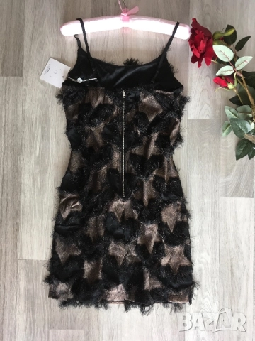 Разпродажба спешно! Нова парти къса рокля с ресни и звезди, снимка 6 - Рокли - 52840783