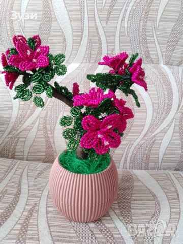 Дръвчета от мъниста, снимка 2 - Изкуствени цветя - 39405422