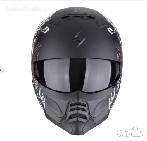 Мото каска мотор SCORPION EXO-COMBAT II GENESIS Matt Black-White-Gold 418.55 лв. / 214 €, снимка 5 - Аксесоари и консумативи - 54165543