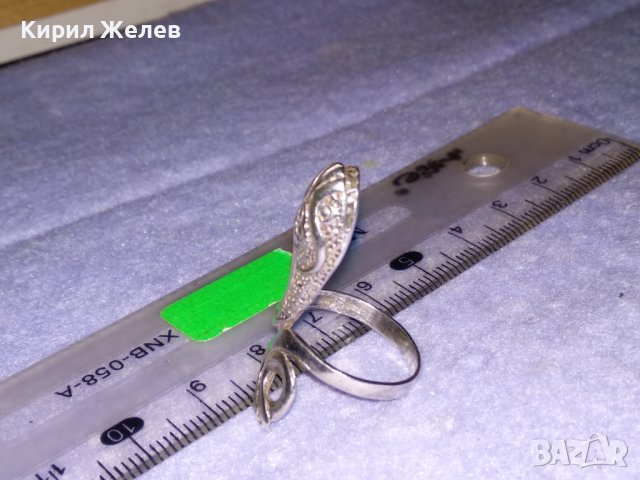 ЗМИЕВИДЕН СРЕБЪРЕН ФИГУРАЛЕН РЯДЪК АРТ ПРЪСТЕН СРЕБРО 925 с БЯЛА ПОЗЛАТА ФЕШЪН БИЖУ 35018, снимка 12 - Пръстени - 39507736