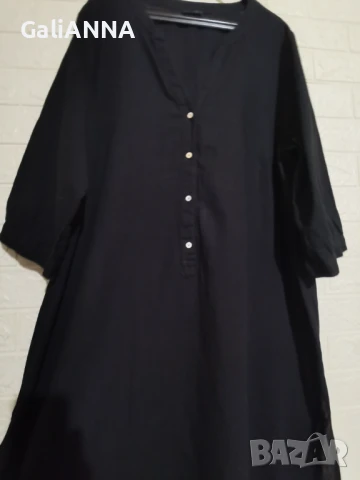 СТРАХОТНА РОКЛЯ ПАМУК И ЛЕН ZIZI 3XL-4XL, снимка 3 - Рокли - 51009900