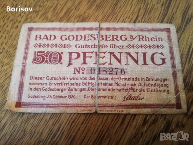 50 Pfennig 1920 - Bad Godesberg, снимка 2 - Нумизматика и бонистика - 29260557