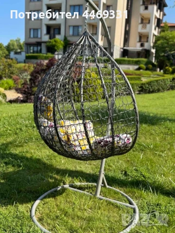 Градинска люлка,ратанова люлка,гнездо,висяща люлка, снимка 3 - Градински мебели, декорация  - 50267123