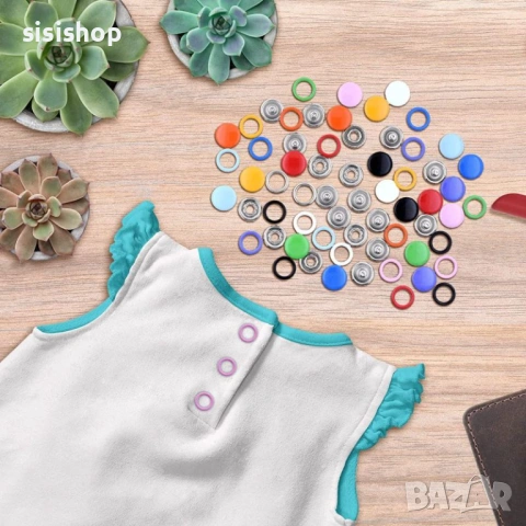 Преса за поставяне на капси и 100 цветни елемента 4875, снимка 4 - Други стоки за дома - 53994953