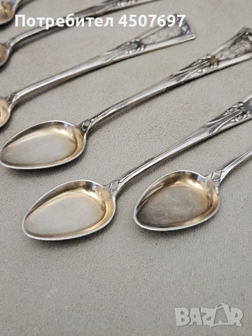 Лъжици Иван Хлебников Руски 84 Сребърен с монограм, снимка 2 - Антикварни и старинни предмети - 53261220