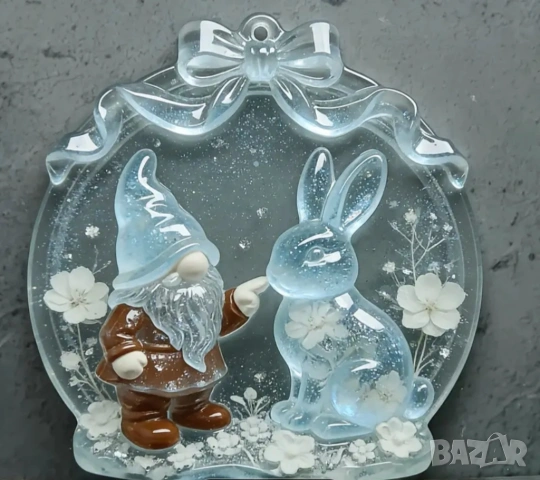 Молд Великден джудже гномче със заек, снимка 5 - Форми - 53337047