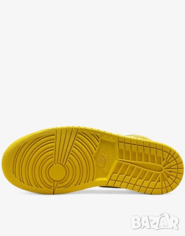 NIKE Jordan 1 Mid Shoes White/Yellow, снимка 4 - Маратонки - 54185934