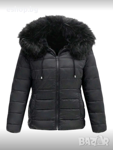 Дамско двулицево пухено яке с качулка, снимка 7 - Якета - 52967993