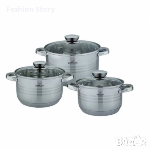 Комплект тенджери от неръждаема стомана Bohmann, Класика и удобство за всяка кухня (6 ждаема стомана, снимка 2 - Съдове за готвене - 52459035
