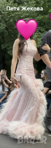 Елегантна вечерна рокля Tyra на марката RADICHEV, носена само 4 часа. Цвят розов., снимка 3 - Рокли - 52591564