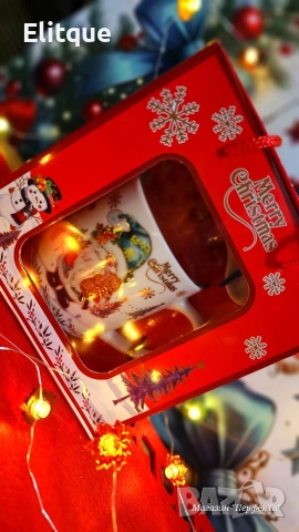 Празничен комплект чаша + лъжичка в луксозна кутия – Merry Christmas, снимка 3 - Други - 52575488