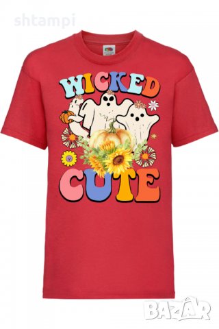 Детска тениска Wicked cute,Halloween,Хелоуин,Празник,Забавление,Изненада,Обичаи,, снимка 3 - Детски тениски и потници - 38158761