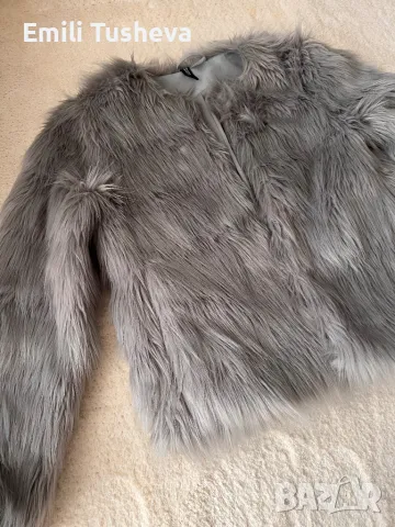 Стилно пухкаво палто в сиво H&M