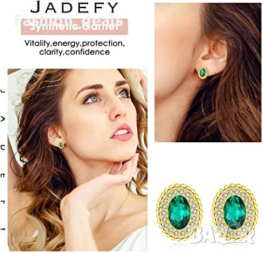 Нови нежни овални обеци от стерлингово сребро с камък Циркон хипоалергенни , снимка 4 - Обеци - 36703557