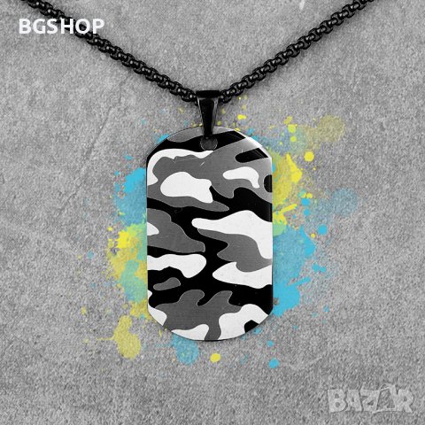 Хип - Хоп войнишка камуфлажна плочка - Black camouflage, снимка 5 - Колиета, медальони, синджири - 38553625