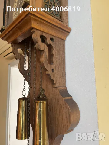 Античен стенен-Фризийски  часовник,дъб- 1950-1960г.с махало, снимка 7 - Стенни часовници - 49113713