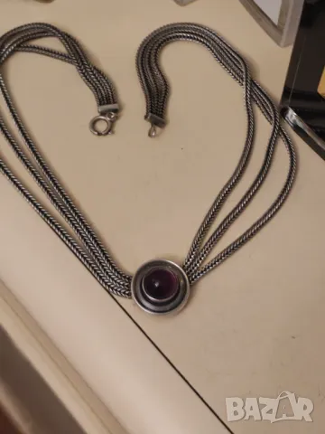 Старо сребърно колие с аметист разпродажба , снимка 9 - Колиета, медальони, синджири - 49468321