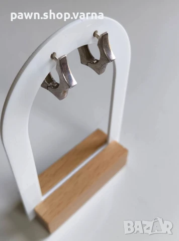 Сребърни обеци с печат 925, снимка 5 - Обеци - 50960923