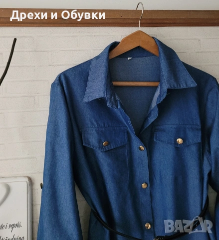 Дънкова рокля тип риза , снимка 5 - Рокли - 54157909