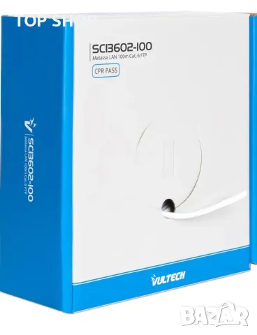 Vultech SC13602-100 мрежов кабел 100 m, Cat6 F/UTP (FTP) бял нова ролка, снимка 4 - Кабели и адаптери - 48932189