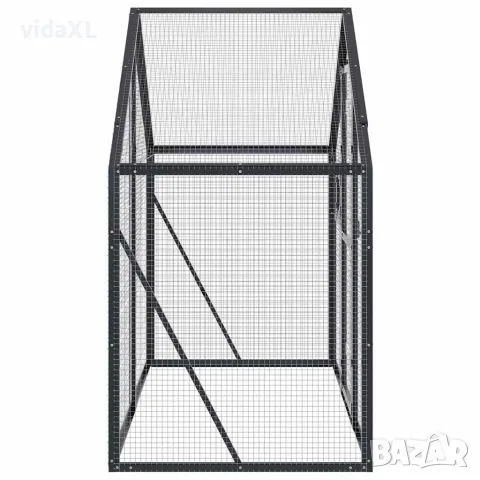 vidaXL Волиера, антрацит, 179x100x185 см, алуминий, снимка 4 - За птици - 56146182