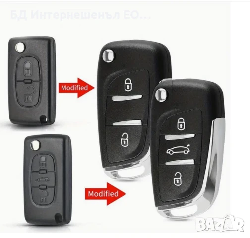 Кутийка за ключ с 2 бутона CITROEN PEUGEOT, снимка 7 - Части - 50899813