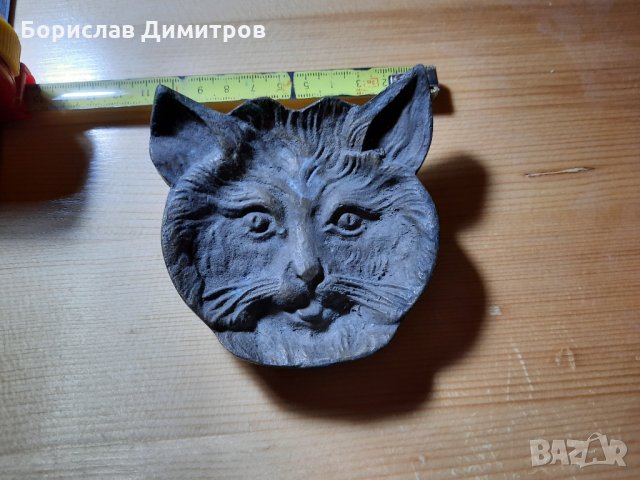 Продавам бронзова апликация котешка глава, снимка 2 - Статуетки - 30489829