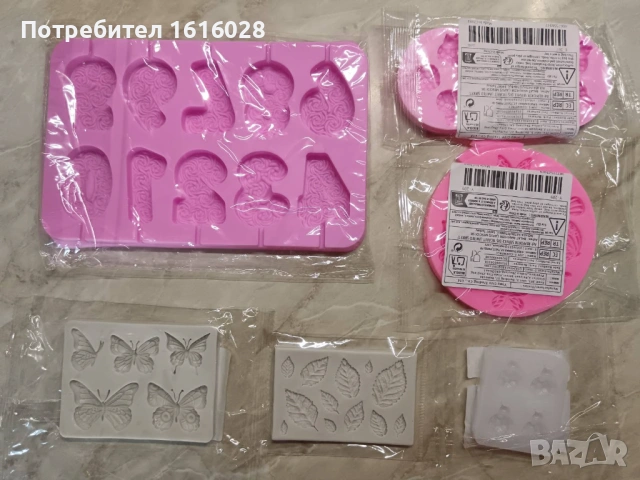 Сет от молдове - калинки,пеперуди,листа ,цифри.Силиконов молд за изработка на Коледна шейна.